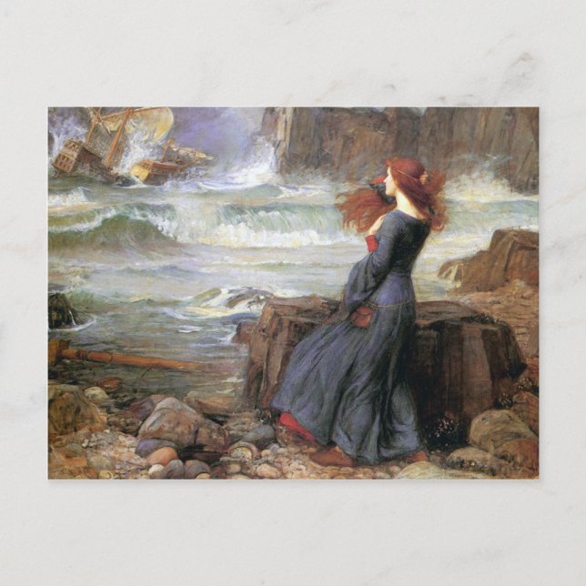 Cartão Postal Miranda - O Tempest - John William Waterhouse (Frente)