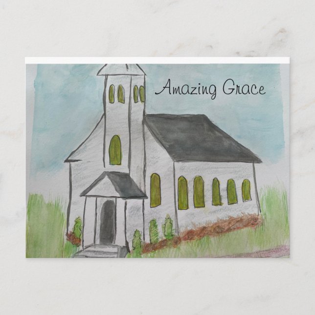 Cartão Postal Miserável Igreja - impressão pintada à mão (Frente)