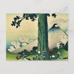 Cartão Postal Mishima Pass, na província de Kai, por Katsushika,