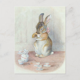 Cartão Postal Miss Bunny Bebendo Tea