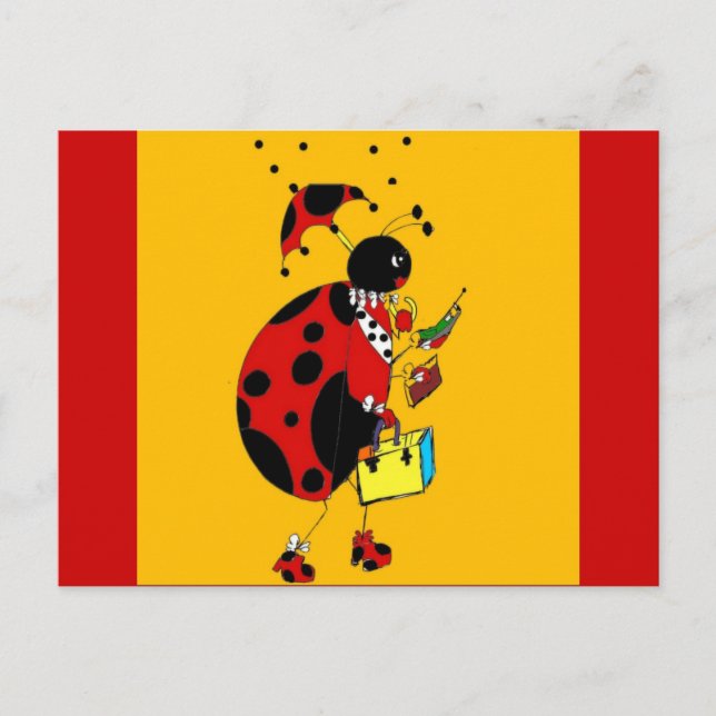 Cartão Postal Miss Ladybug (Frente)