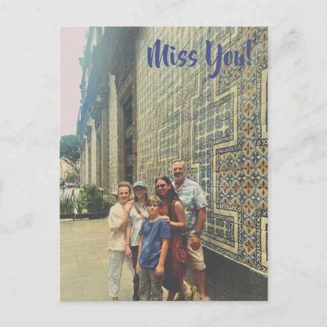 Cartão Postal Miss You! From Mexico (Frente)