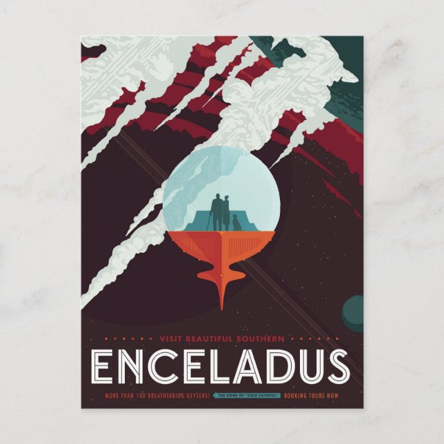 Cartão Postal Missão De Poster-Cassini Do Espaço Retroativo A Sa (Frente)