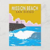 Mission Beach Viagem Art Vintage