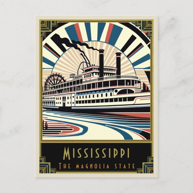 Cartão Postal Mississipi | Art Deco (Frente)
