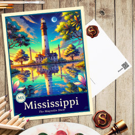 Cartão Postal Mississipi | Cartão-postal Sombreado do Cel do Est