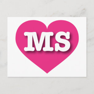 Cartão Postal Mississípi Coração Rosa Quente - Grande Amor