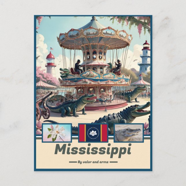 Cartão Postal Mississippi Marvels & Motto (Frente)