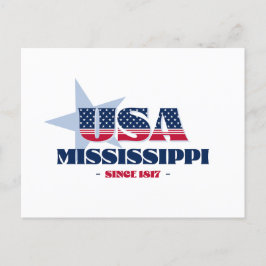 Cartão Postal Mississippi no Red, White e Blue Postcard