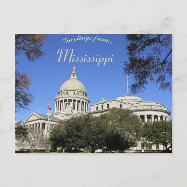 Cartão Postal Mississippi State Capitólio Building Mississippi (Frente)