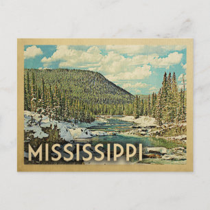 Cartão Postal Mississippi Viagens vintage Snowy Winter Nature