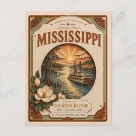 Cartão Postal Mississippi Vintage Paper Cut American Arcana