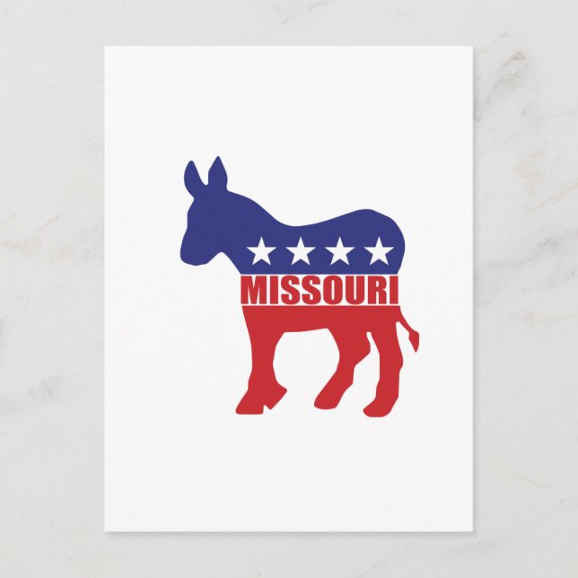 Cartão Postal Missouri Democrat Donkey (Frente)