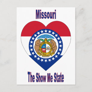 Cartão Postal Missouri Flag Heart