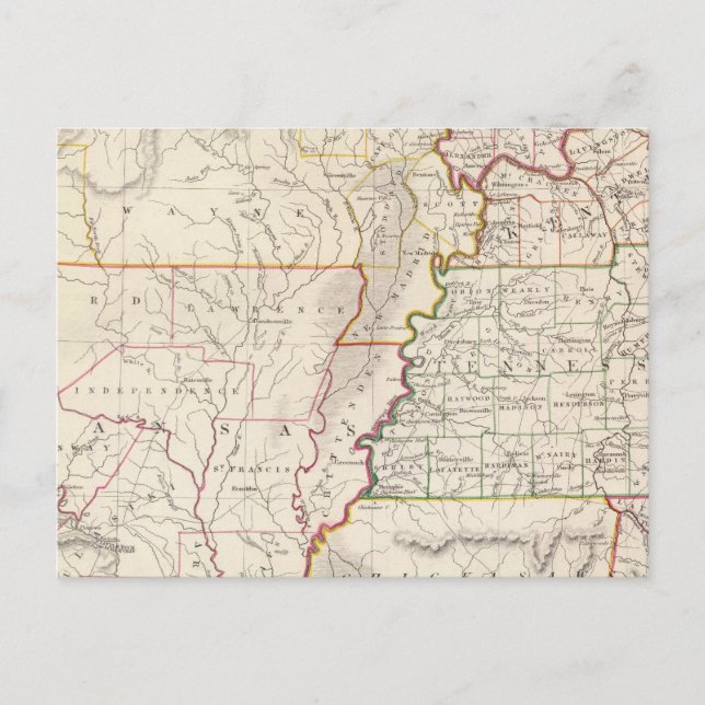 Cartão Postal Missouri, Ill, Ky, Tenn, Ala, Miss, Ark (Frente)