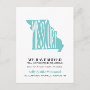 Cartão Postal MISSOURI Mudamos Novo endereço Nova Casa