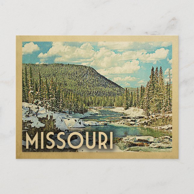 Cartão Postal Missouri Viagens vintage Snowy Winter Nature (Frente)