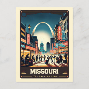 Cartão Postal Missouri Vintage espirituosa patriótica