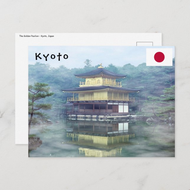 Cartão Postal Mist no Pavilhão do Ouro (Frente/Verso)