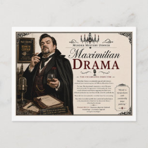 Cartão Postal Mistério de Assassinato dos Anos 1940 Drama Maximi