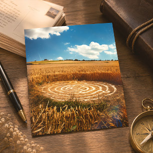 Cartão Postal Misterioso Círculo de Cultura OVNI Campo de Trigo