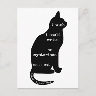 Cartão Postal Misterioso como uma citação de Cat Edgar Allan Poe