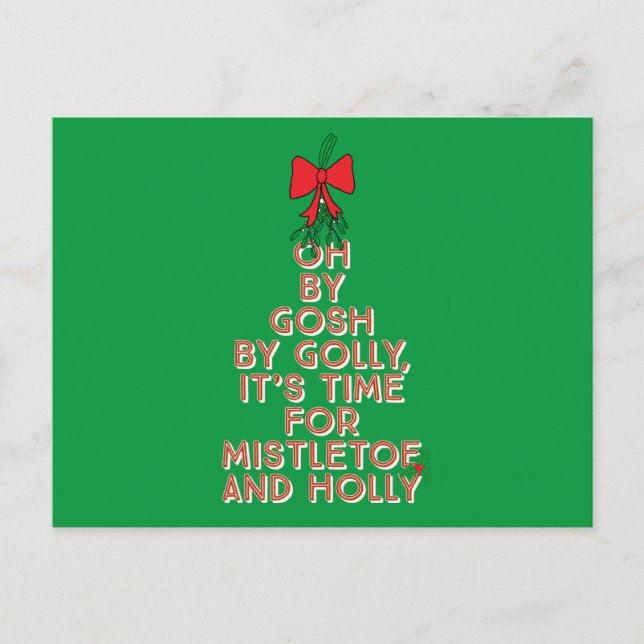 Cartão Postal Mistletoe Holly (Frente)