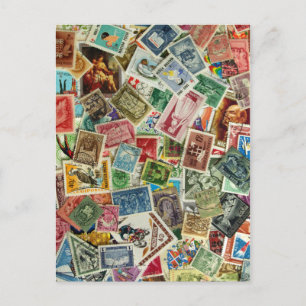 Cartão Postal Mistura de Selos Húngaros
