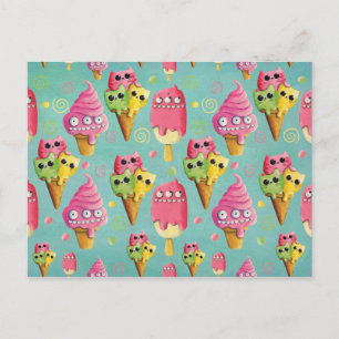 Cartão Postal Mistura de Sorvetes de Verão