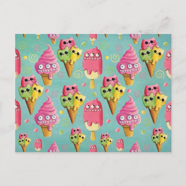Cartão Postal Mistura de Sorvetes de Verão (Frente)