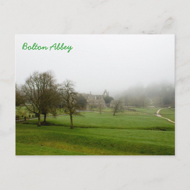 Cartão Postal Misty Bolton Abbey Scenery (Frente)
