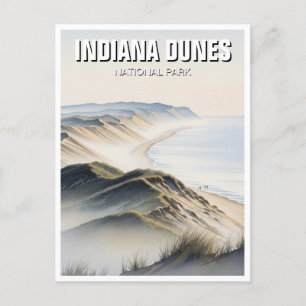 Cartão Postal Misty Indiana Dunes National Park Viagem