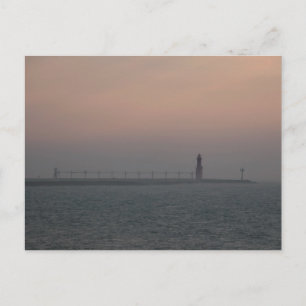 Cartão Postal Misty Lake Michigan Lighthouse
