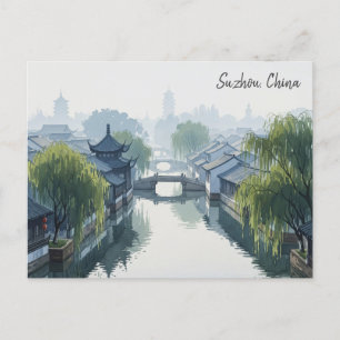 Cartão Postal Misty Morning Suzhou China Viagem
