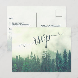 Cartão Postal Misty Mounains Green Pine Forest RSVP