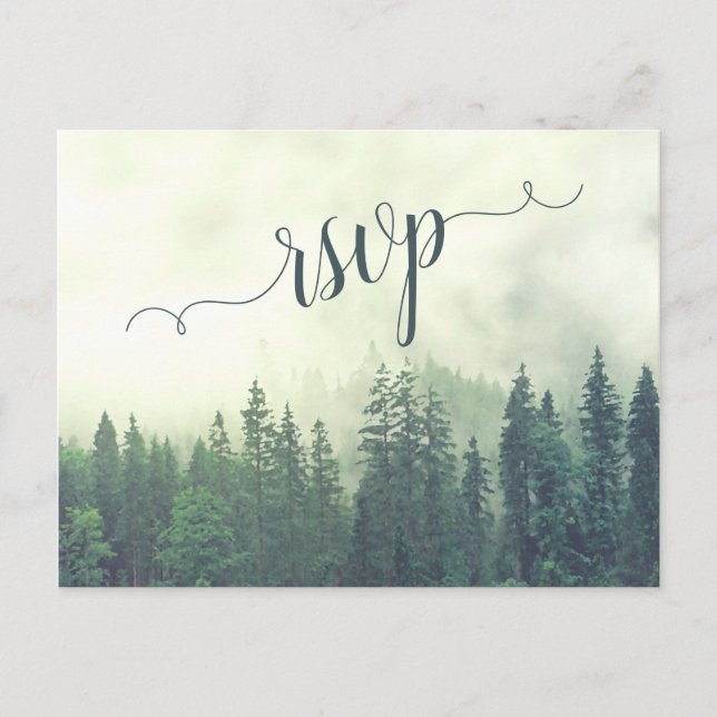 Cartão Postal Misty Mounains Green Pine Forest RSVP (Frente)