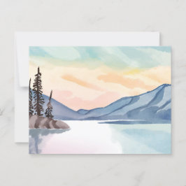 Cartão Postal Misty Mountain | Lago Tahoe Watercolor