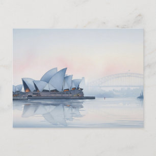 Cartão Postal Misty Sydney Opera House Austrália