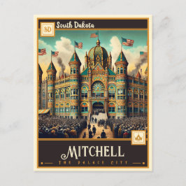 Cartão Postal Mitchell, Dakota do Sul | Vintage