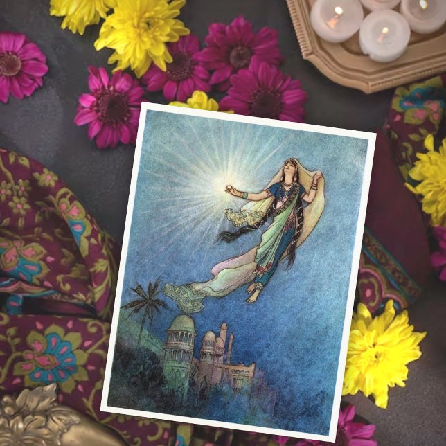 Cartão Postal Mitologia Indiana Vintage Warwick Goble (Criador carregado)