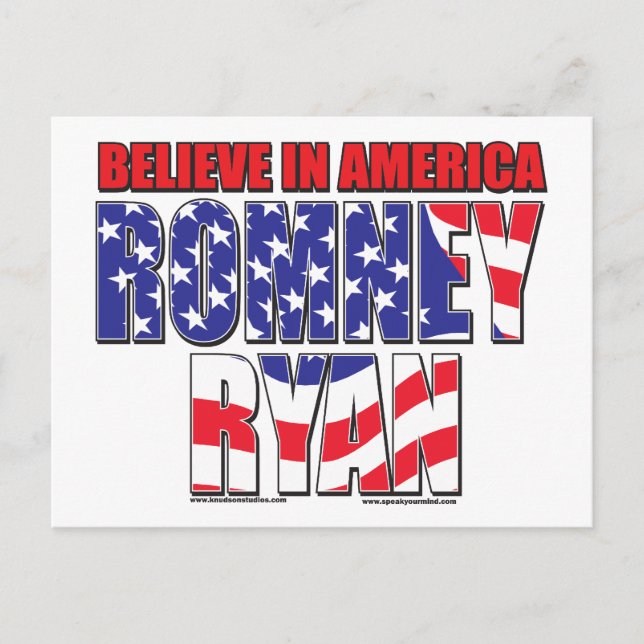 Cartão Postal Mitt Romney e Paul Ryan (Frente)