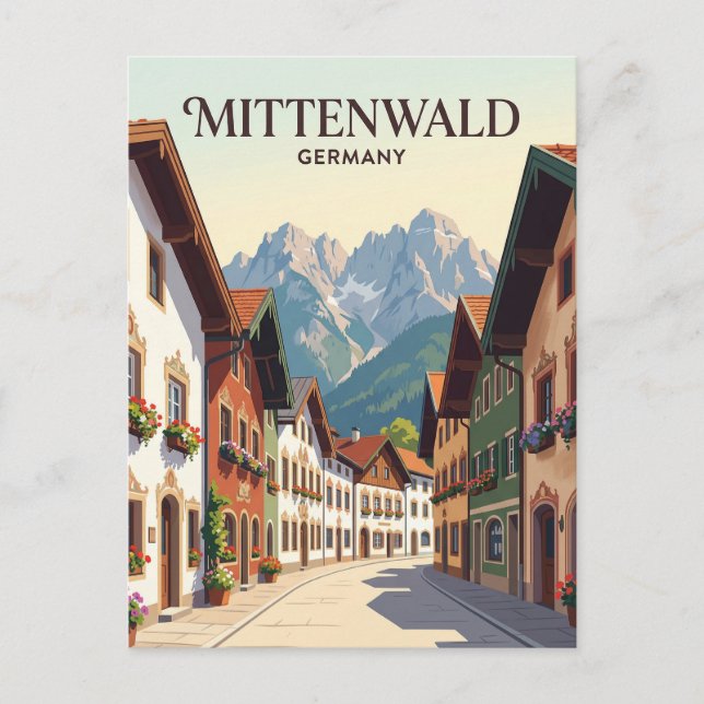 Cartão Postal Mittenwald Alemanha (Frente)