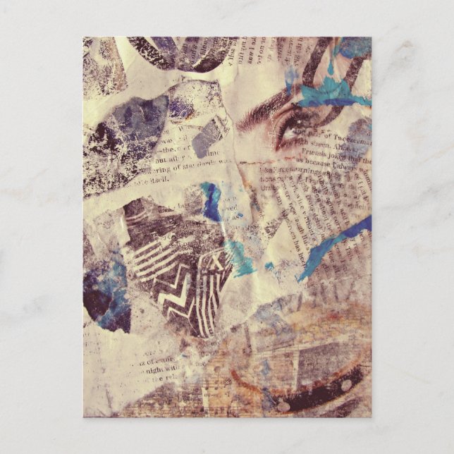 Cartão Postal Mixed Media Eye Patterns Abstract (Frente)