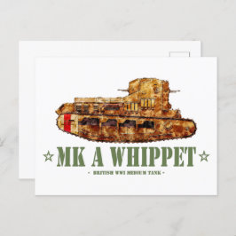Cartão Postal MK Um Whippet World War Um Tanque Médio Britânico