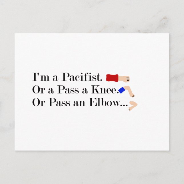 Cartão Postal MMA Pacifist Humor Design (Frente)