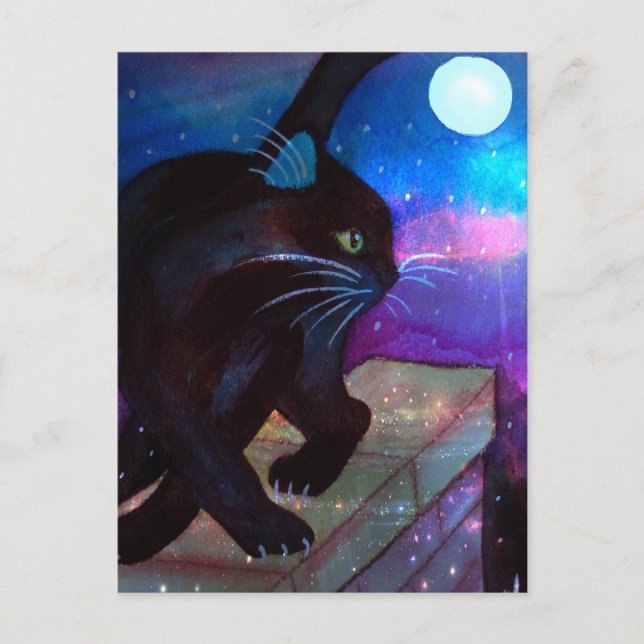 Cartão Postal Moa Cheia de Gato Negro (Frente)