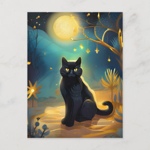 Cartão Postal Moa Cheia de Gato Negro