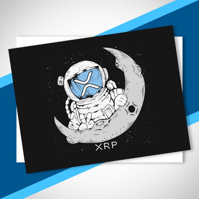 Cartão Postal Moa de Astronauta de Cuta Criptomoeda XRP Memória  (Criador carregado)