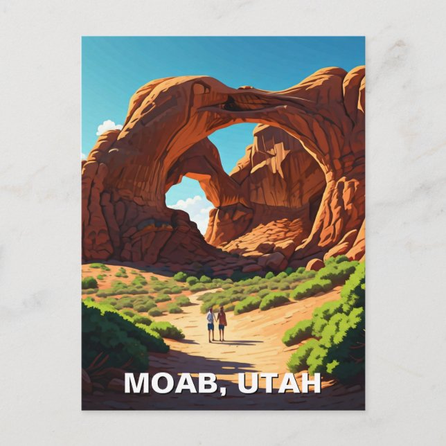 Cartão Postal Moab Utah Arches National Park Double Arch (Frente)