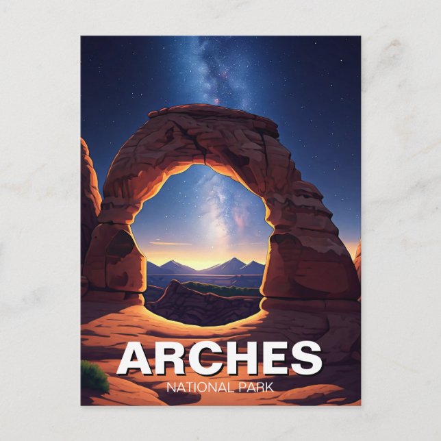 Cartão Postal Moab Utah Arches National Park Via Látea (Frente)
